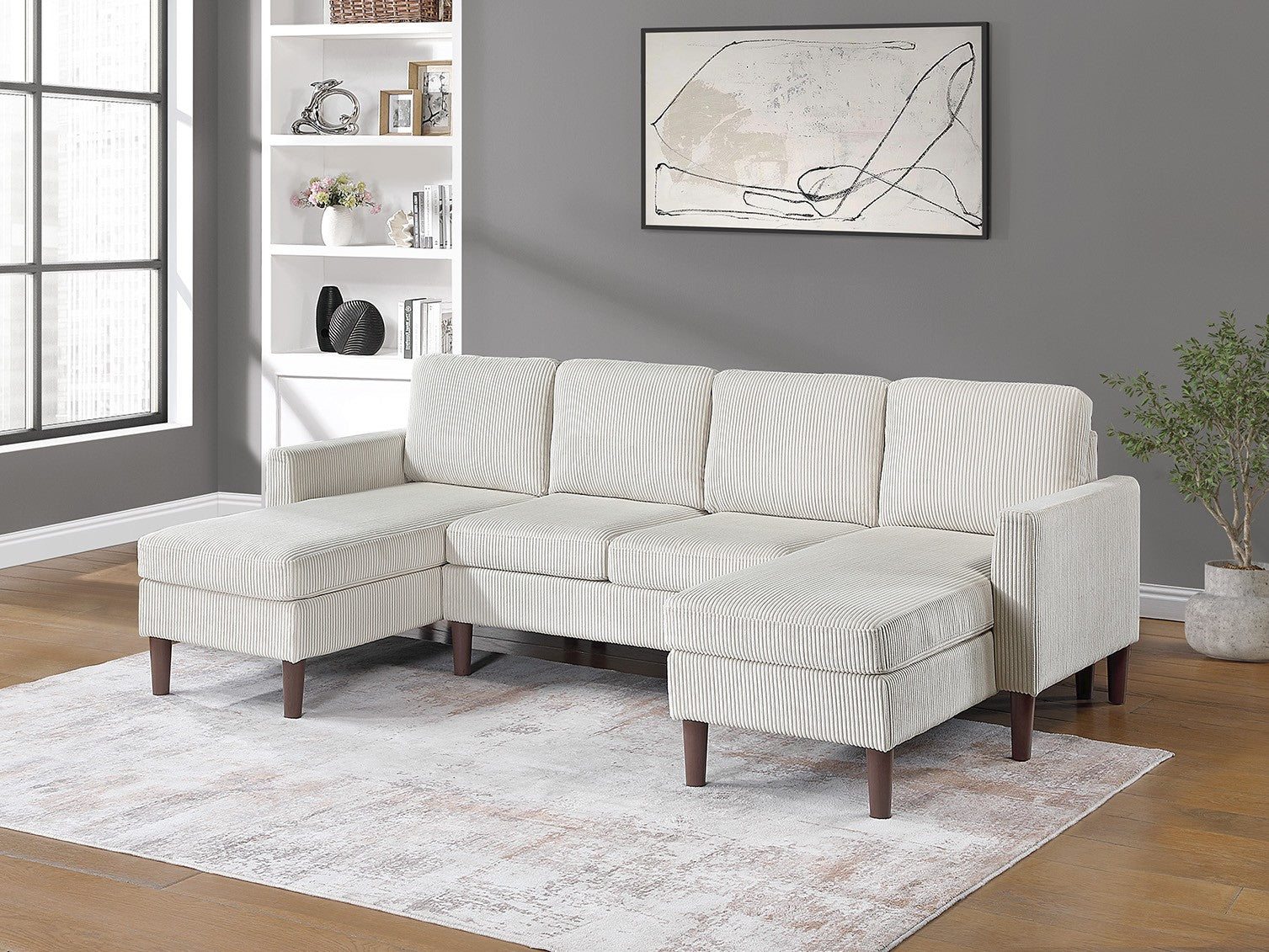 Canapé 4 pièces F8472 - Beige 