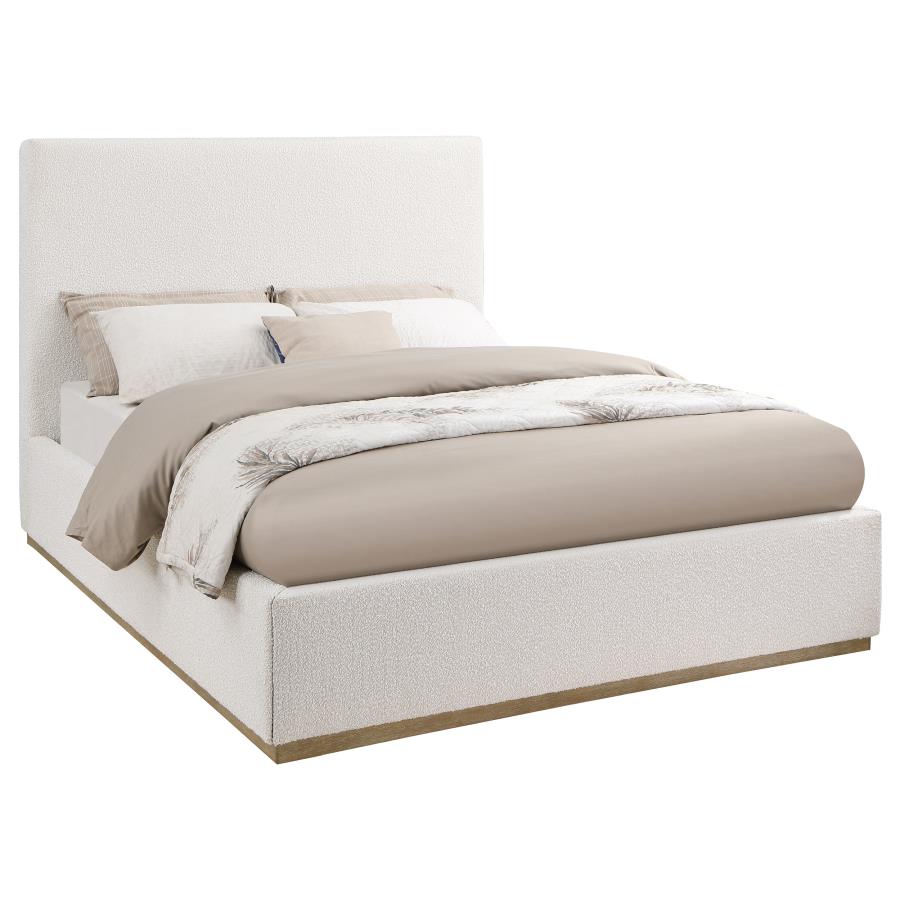 302053Q Lit plateforme Queen rembourré Knox Crème