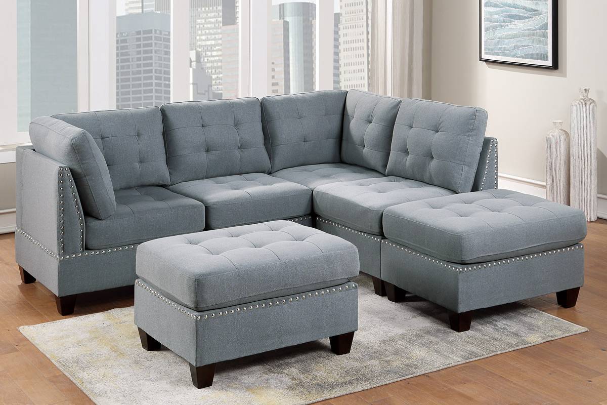 Ensemble de canapés modulaires 6 pièces 902 avec pouf