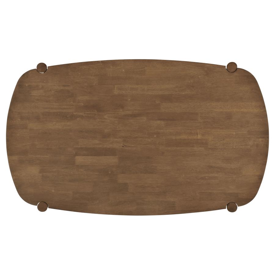 Ensemble de salle à manger ovale 5 pièces en bois massif Dortch, noyer 