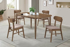 Ensemble de salle à manger ovale 5 pièces en bois massif Dortch, noyer 