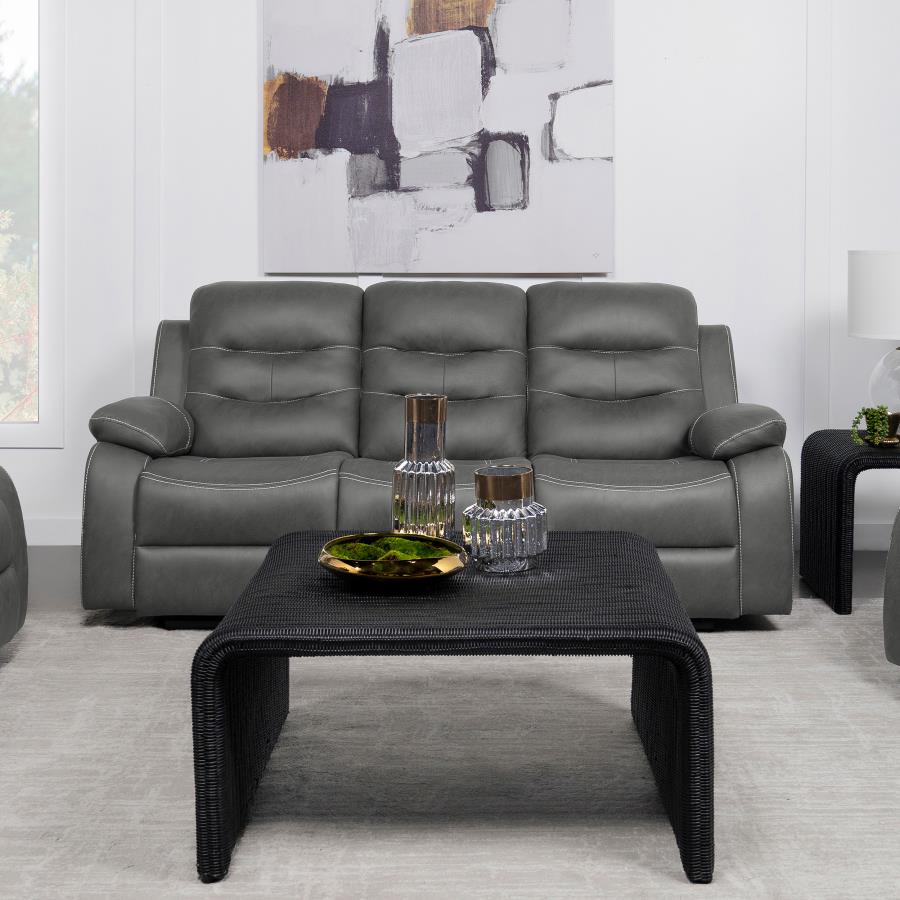 Canapé inclinable rembourré Nova 602531, gris foncé 
