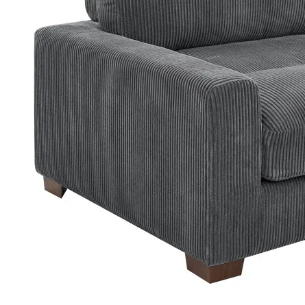 Canapé d'angle Wade Cloud 90 W - Velours côtelé gris 