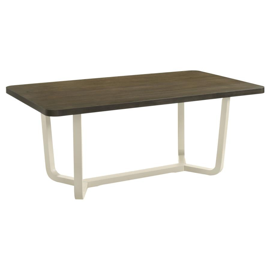 Ensemble de salle à manger rectangulaire Biloxi 5 pièces 71 pouces, brun grisâtre 
