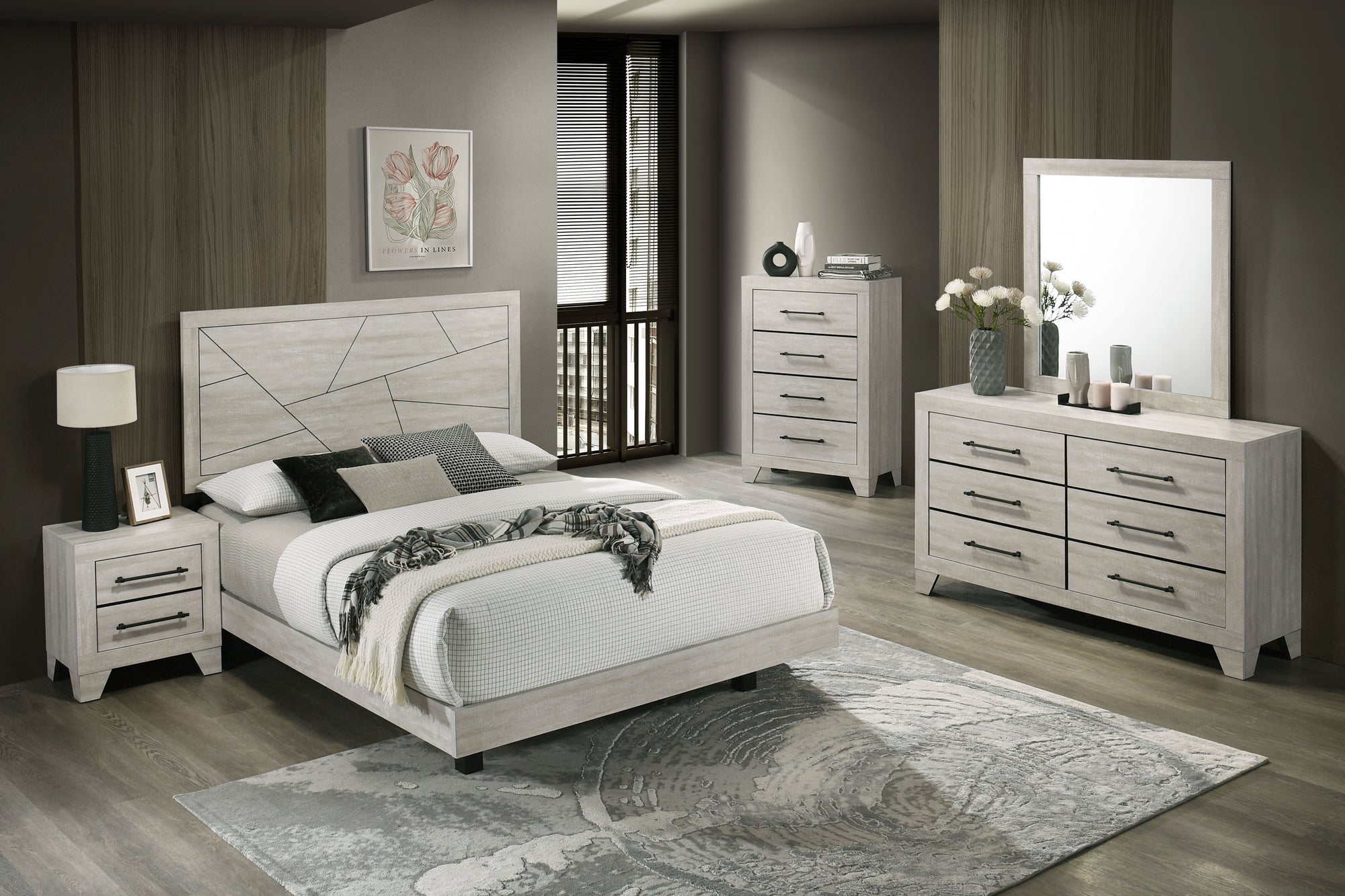 Ensemble de chambre à coucher Dubuque 4 pièces avec lit queen-size FM72003LG