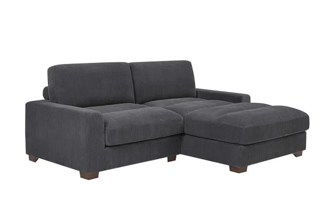Canapé d'angle Wade Cloud 90 W - Velours côtelé gris 