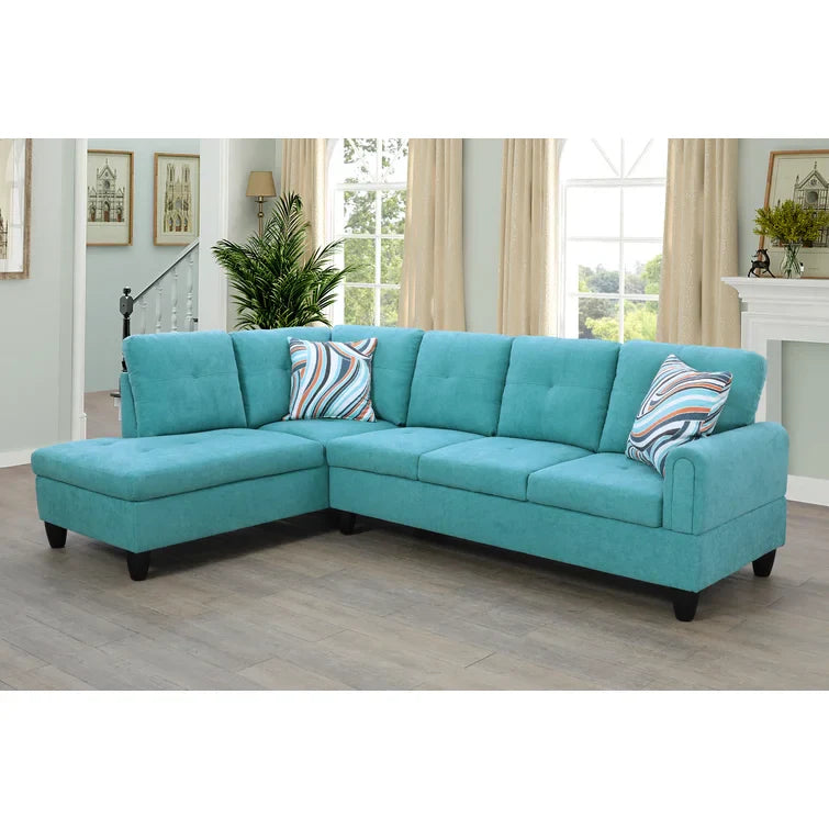Canapé sectionnel Gillian 2 pièces - Bleu aqua