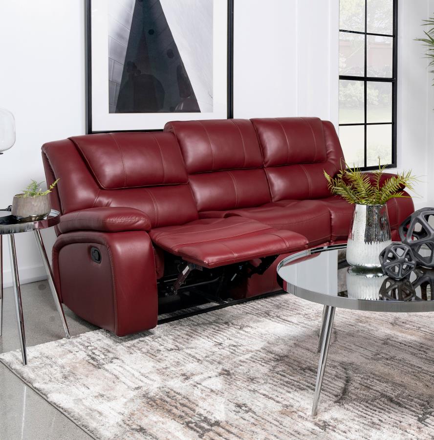 610241 Canapé inclinable Camila Motion en similicuir rouge 