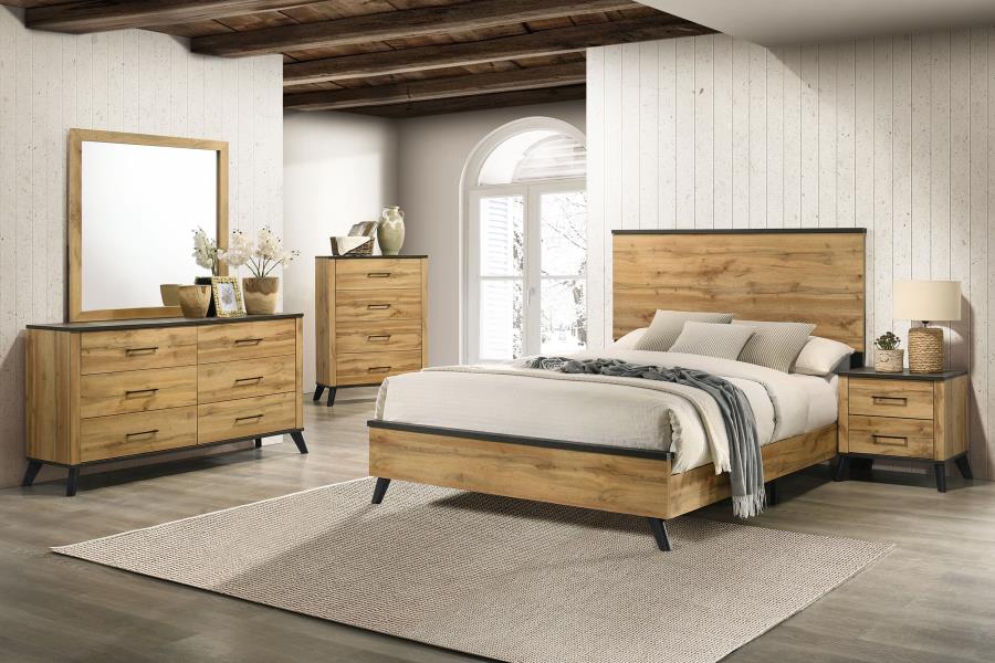 Ensemble de chambre à coucher Queen Kaywood 4 pièces en pin naturel 
