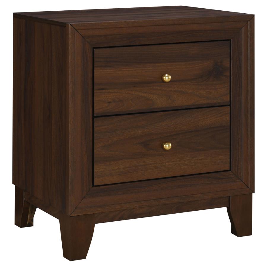 Ensemble de chambre à coucher 3 pièces Welsley en noyer avec lit Queen Size 