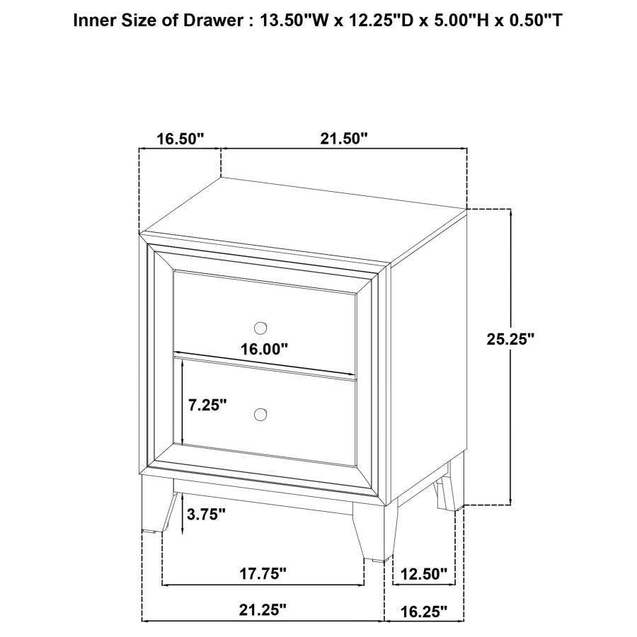 Ensemble de chambre à coucher 3 pièces Welsley en noyer avec lit Queen Size 