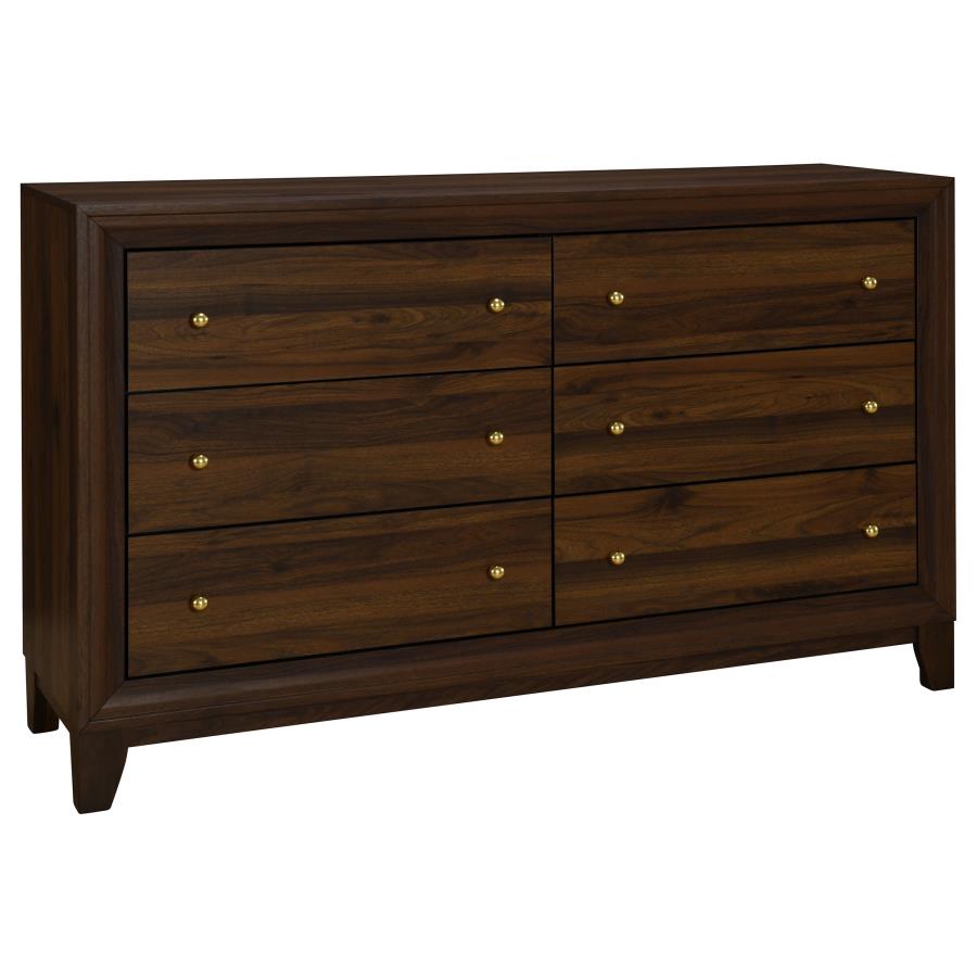 Ensemble de chambre à coucher 3 pièces Welsley en noyer avec lit Queen Size 