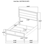 Ensemble de chambre à coucher 3 pièces Welsley en noyer avec lit Queen Size 