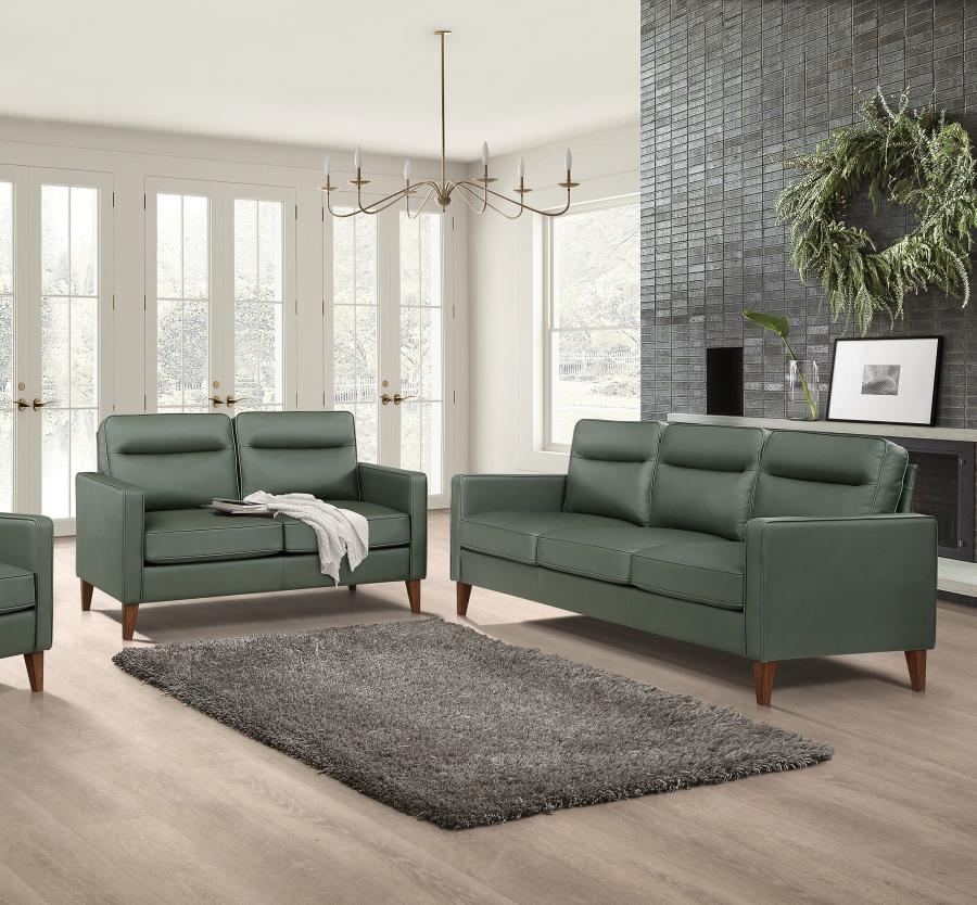 509654-S2 Ensemble de canapé Jonah 2 pièces à accoudoirs droits, vert 