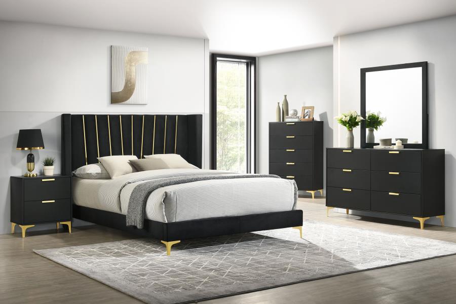 Ensemble de chambre à coucher Queen rembourré Kendall 