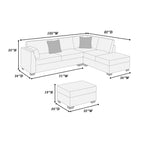 Ensemble sectionnel réversible 3 pièces F8478 avec pouf 