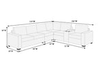 Ensemble sectionnel 4 pièces F8470 avec console, port USB et porte-gobelets 