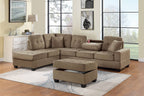 F8436 Sectionnel avec plateau rabattable et pouf de rangement