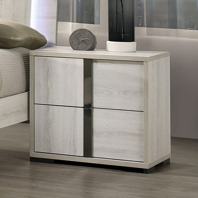 Ensemble de chambre à coucher Horten FM7200WH 4 pièces avec lit Queen et tête de lit à DEL