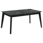 Ensemble de table à manger à rallonges Crestmont 5 pièces, noir 