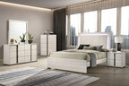 Ensemble de chambre à coucher Horten FM7200WH 4 pièces avec lit Queen et tête de lit à DEL