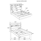 224981Q-S4 Ensemble de chambre à coucher Fenwick 4 pièces avec lit queen size et plateforme, chêne gris 