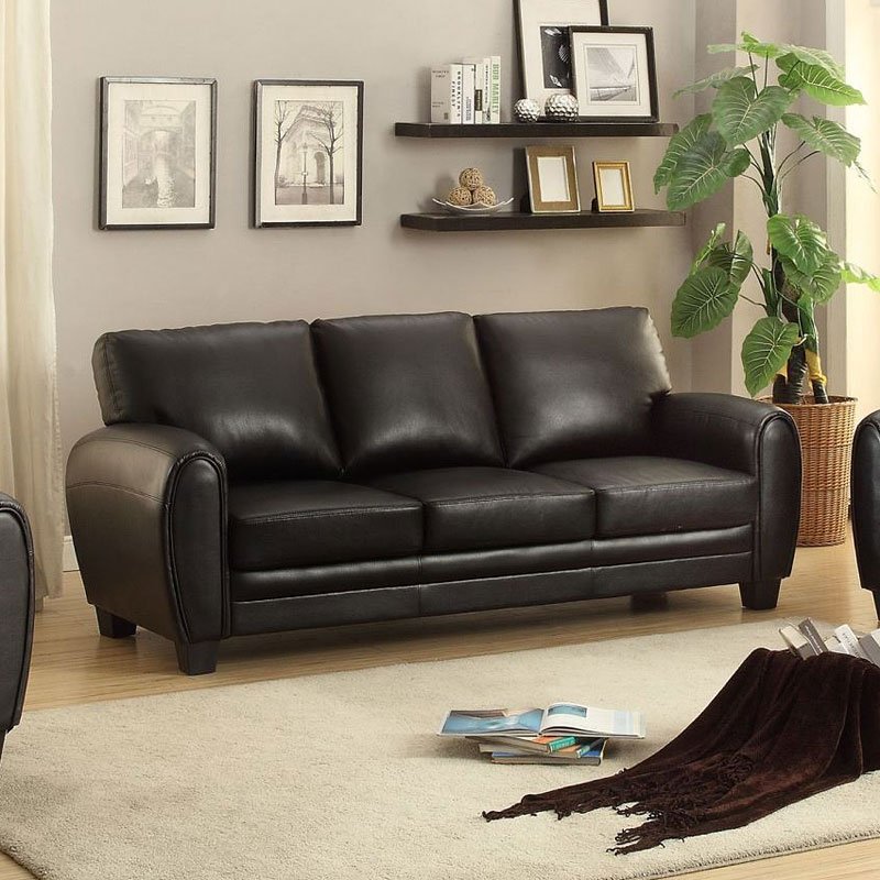 9734BK-2Pc Rubin Canapé 2 pièces et causeuse en noir