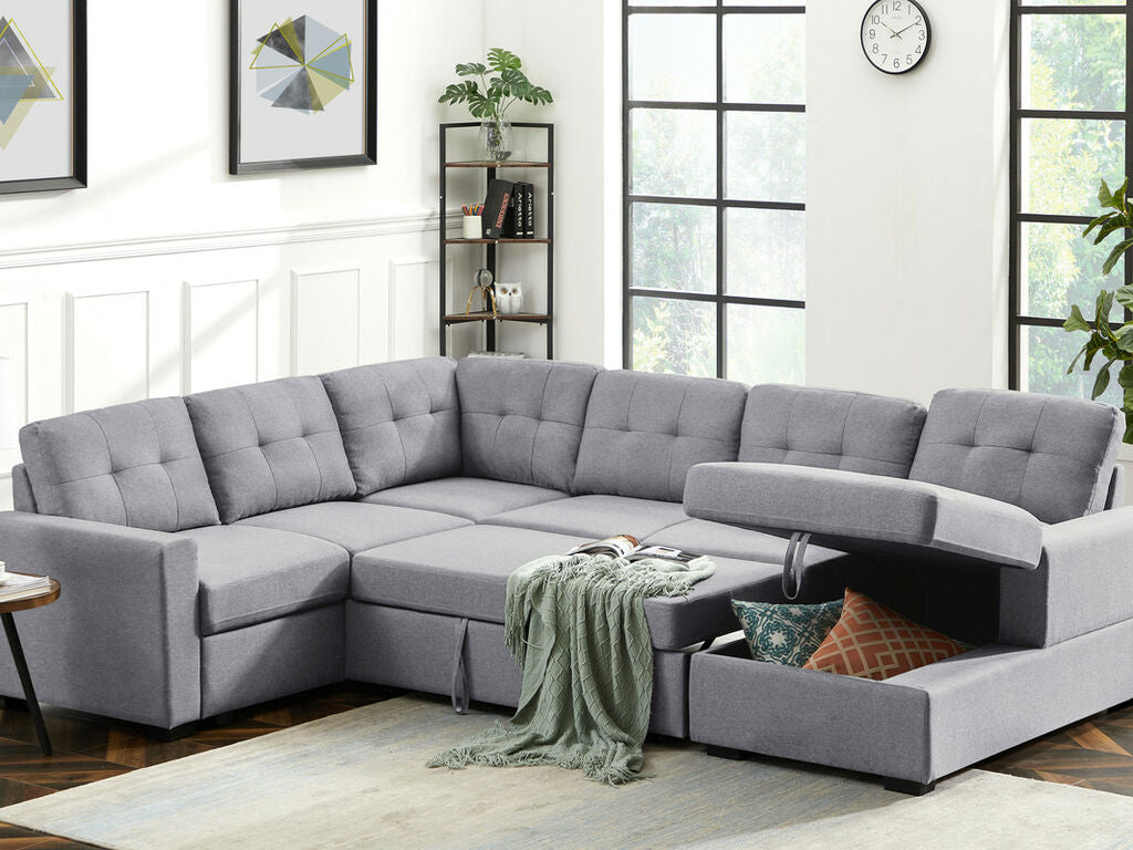 Canapé-lit sectionnel Selene 115,5 W avec méridienne de rangement