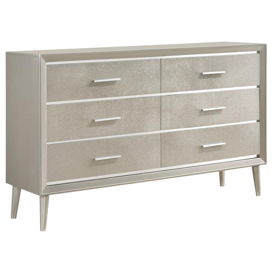 Ensemble de chambre à coucher Ramon Queen avec panneaux métalliques - Sterling 