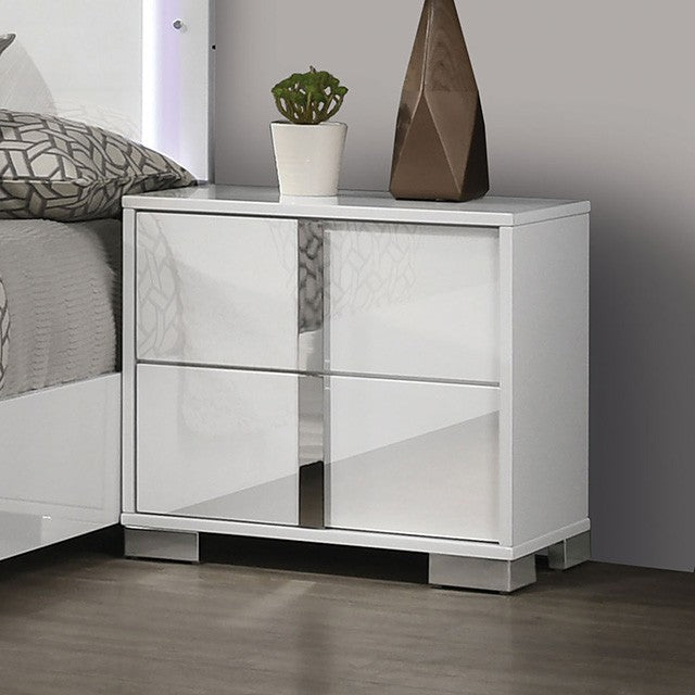 Ensemble de chambre à coucher à DEL blanc Queen Sinistra FM7211WH-3PC