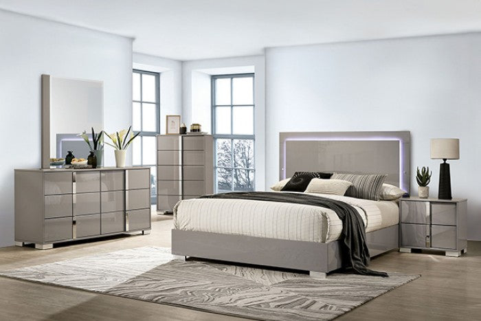 Ensemble de chambre à coucher à DEL Queen Sinistra FM7211BG-3PC