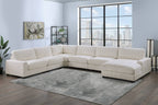 158 Modus Sectionnel 6 pièces en velours côtelé beige 