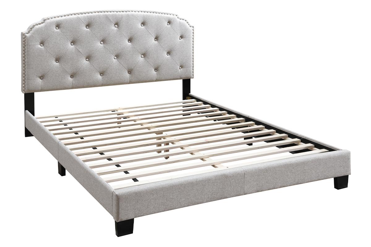 Cadre de lit plateforme rembourré Kent - Beige 