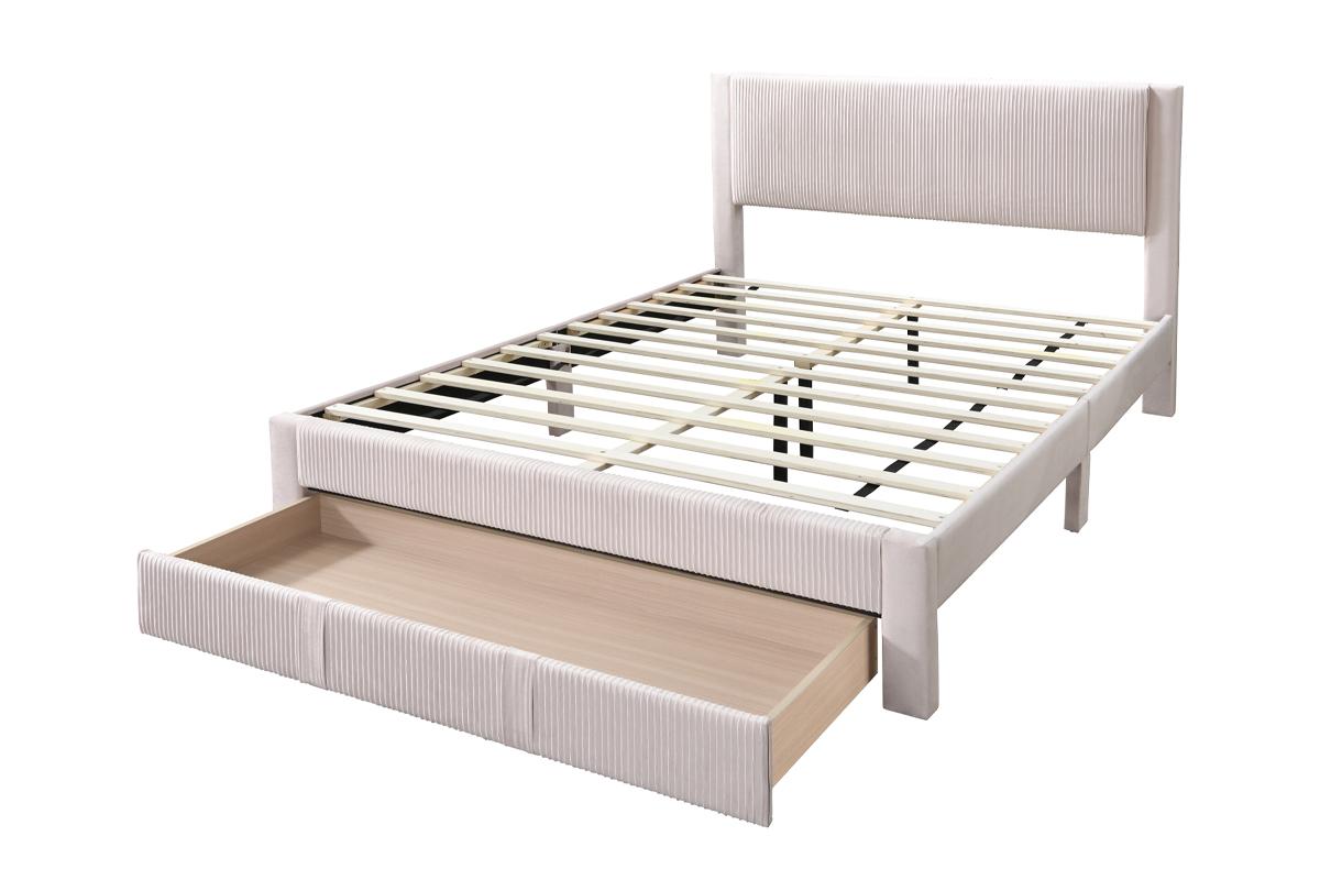 Lit plateforme Queen Alred avec tiroir - Blush