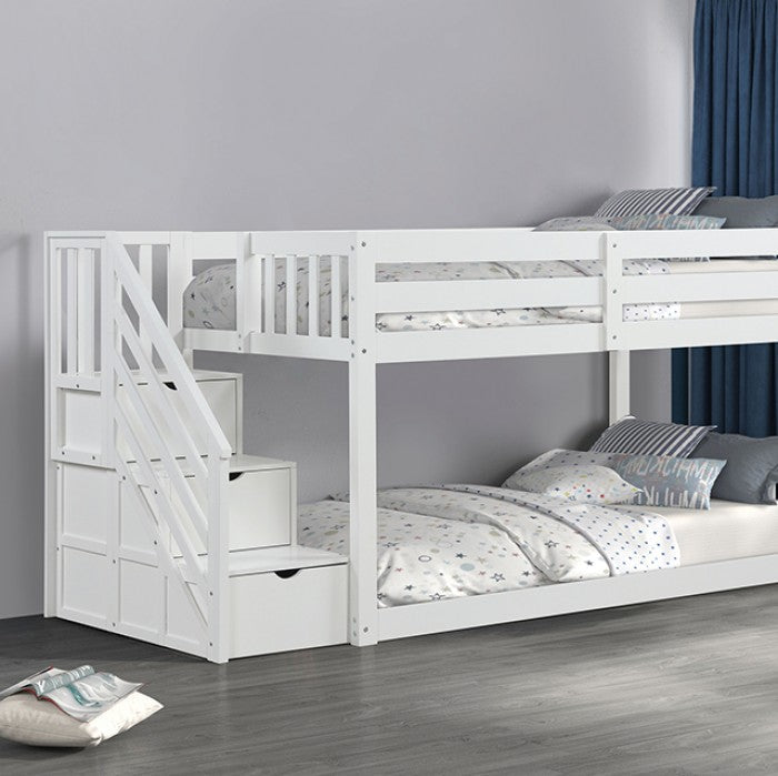 Lit superposé Jojo FM-BK1100WH-BED avec rangement